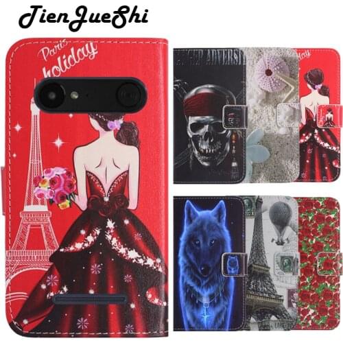 TienJueShi Fashion Stand Flip PU Leather Protector TPU Silicone Phone Gel Case For Doro 8035 5 inch Cover Etui Wallet Rubber