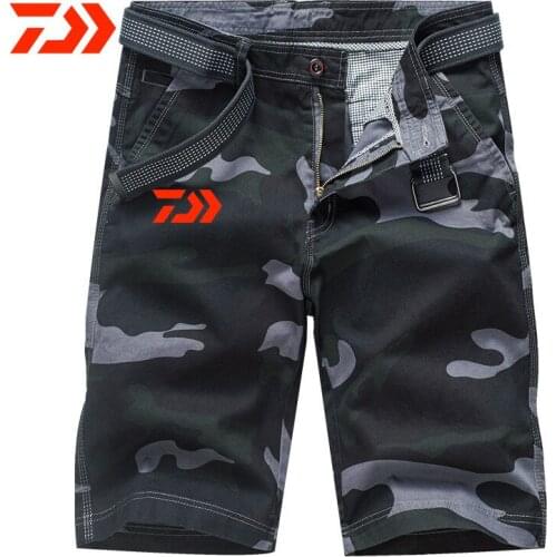 Daiwa Camouflage Loose Cargo Hiking Fishing Shorts Men 2020 Summer Military Camo Short Pants Homme Cargo Cycling Pants