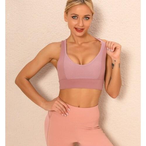 Nylon Customizable Ladies Yoga Sports Bra Fitness Shaping Wicking Breathable Without Steel Ring