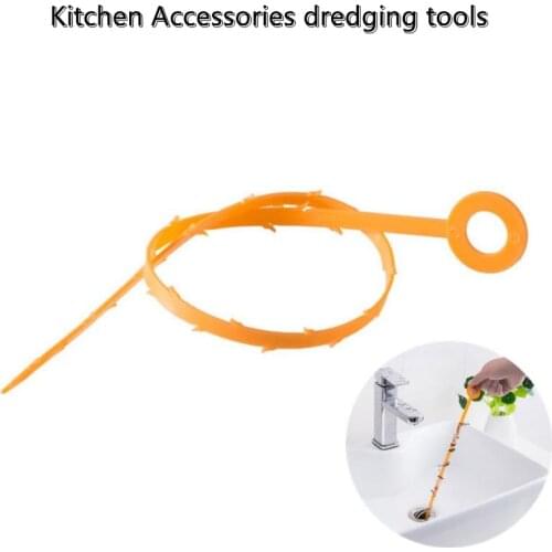 New Drainage Dredge Tools Sink Hair Cleaning Kitchen Bathroom Sewer Filter Drain Cleaners Anti Clogging Free Bending Home Tools