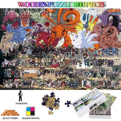 All People In Naruto 1000 Pieces Puzzle for Adults Cartoon Anime Wooden Jigsaw Puzzle Kids Educational Puzzle Toys Nice Gifts