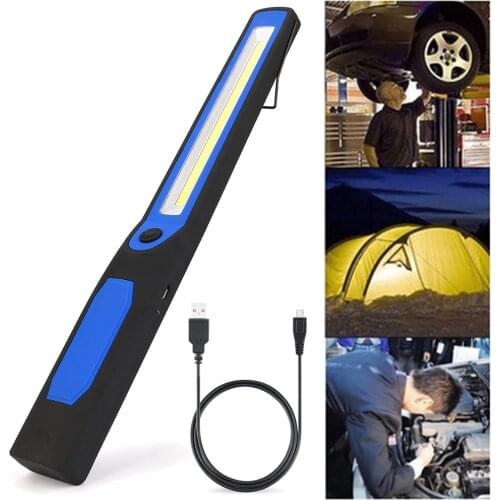 2in1 Rechargeable Work Light LED COB Camping Work Inspection Light Lamp Hand Torch Magnetic Led Lamps Mini Flashlight 240Lm