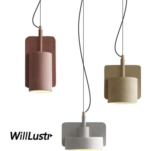 Industrial Cement Pendant Lamp Macaron Suspension Light Cafe Bar Restaurant Hotel Dinning Room Bedroom Original Hanging Lighting