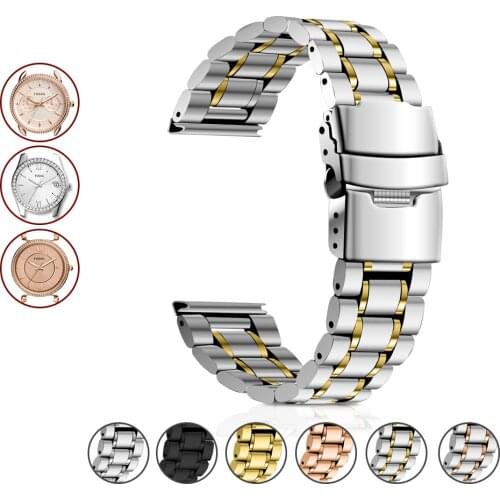Stainless Steel Watch Band For Huawei Fossil Samsung DW Garmin 16mm 18mm 20mm 22mm 24mm Men Women Metal Strap Loop Bracelet