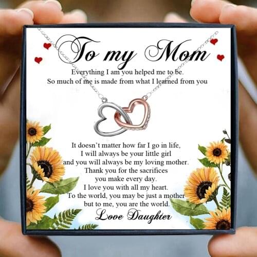 Heart Pendant Necklaces For Mom Gift Choker Necklace Crystal Mom Necklace Women Infinity Mothers' Day Gifts Rose Gold Jewelry