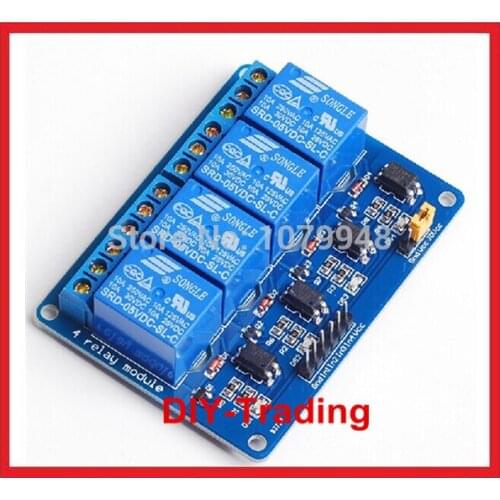Blue 4 -channel relay module 4 relay protection For Arduino with optocouplers