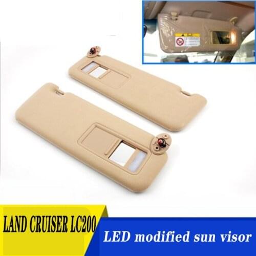 1PCS For Toyota Land Cruiser PRADO LC200 Car Styling Interior Front Left / Right Sun Visor Panel Sunvisor with LED Makeup Mirror