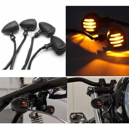 4pcs Motorcycle Turn Signals Blinker Indicator Lights For Yamaha V-Star XVS 650 1100 Custom Silverado Virago XV 920 1100 XV1600