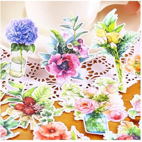 15pcs Creative kawaii self-made flowers stickers beautiful stickers /decorative sticker /DIY craft photo albums