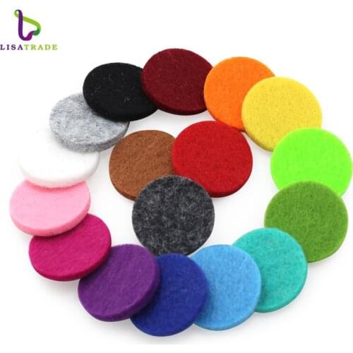 20pcs/lot Colorful Aromatherapy Felt Pads 22.5mm Fit for 30mm Essential Oil Diffuser Perfume Locket Floating Locket LSPA01*20