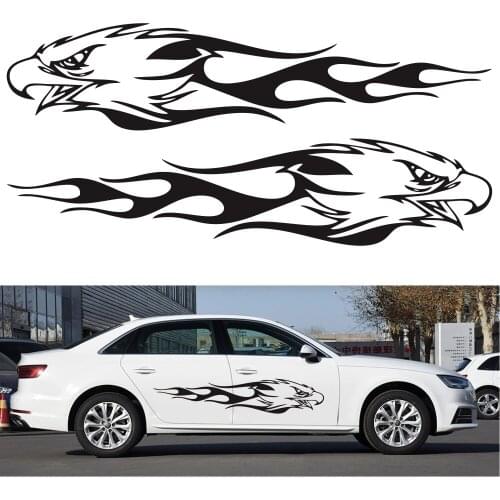 Eagle Flame 3D Totem Car Sticker Side Door Racing Stripe Creative Decoration Modification Vinyl Car Sticker Auto Accessories