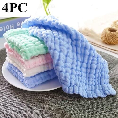 4pcs/lot Strong Absorbent Soft Scouring Pad Kitchen Cleaning Dish Towel Cotton Household Cleaning Cloths kitchen towel Gadgets