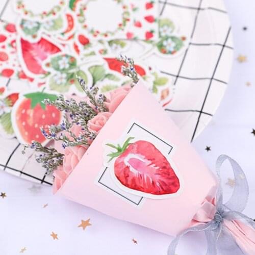 45pcs/box Strawberry Stationery Stickers Sealing Label Travel Sticker DIY Scrapbooking Diary Planner Albums Decorations