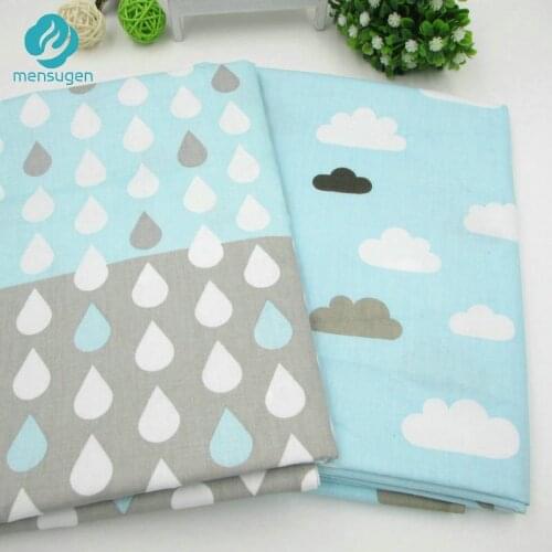 50cm*160cm Clouds Raindrops Cotton Fabric for Home Textile Baby Quilts Letter Cushion Sewing Fabric Material Telas to Patchwork