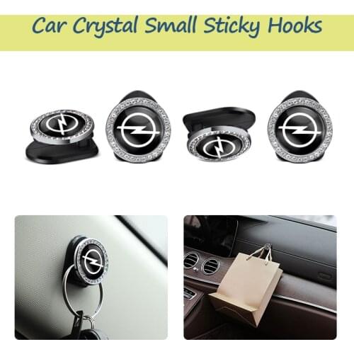 ABS Car Styling Small Hooks Crystal Emblem Stickers For Opel Astra Corsa H Insignia Vectra Mokka Zafira Ampera Crossland Meriva