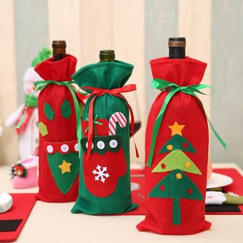 Santa Claus Christmas Tree Wine Bottle Covers Baby Xmax Halloween New Year Gift Bags Holders Ornaments Decoration