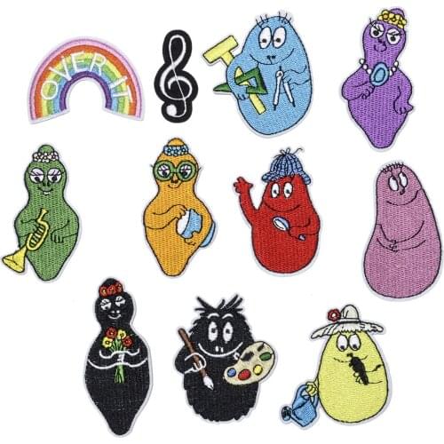 Les Barbapapa Series For Iron on Embroidered Patches For bag Hat Jeans child Clothes Sticker Sew DIY Ironing Patch Applique