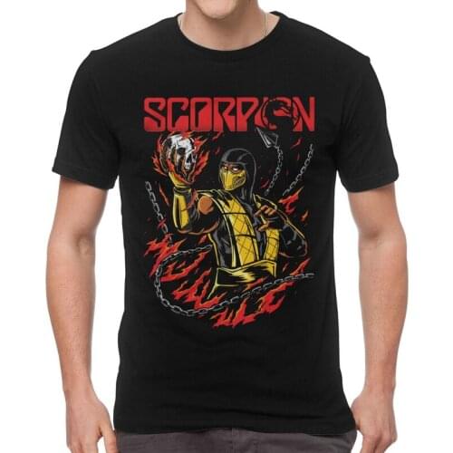 Vintage Scorpion Mortal Kombat T Shirt Mens Cotton Printed T-shirts Harajuku Tshirt Short Sleeve Sub Zero Tee Top