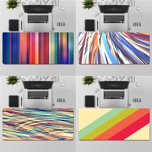 Gaming Mouse Pad Large Mouse Pad PC Gamer Computer Mouse Mat Colorful Watercolor Stripes Mousepad Keyboard Desk Mat Mause Pad