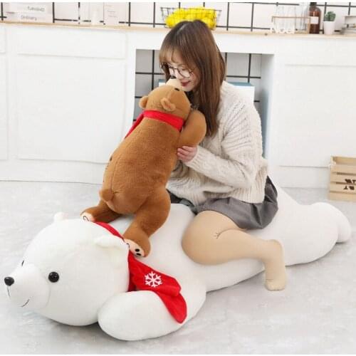 60/80cm Children Stuffed Animal Toy Doll Super Soft Polar Bear Plush Peluches Animal Toy Pillow Kids Birthday Christmas Gift
