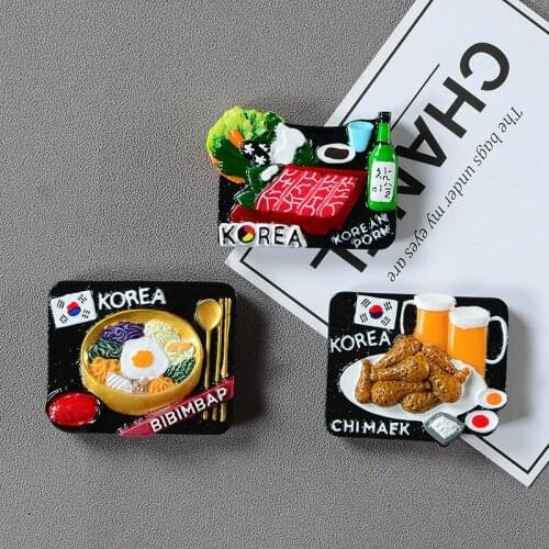 Creative 3D Korean barbecue fried chicken special tourism souvenir food magnetic stickers fridge magnets refrigerator stickers