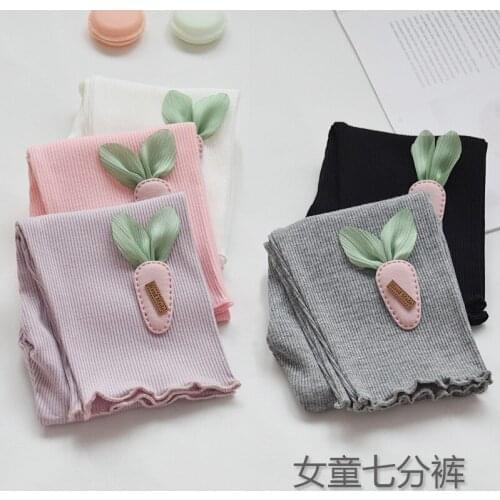 Girls' leggings summer thin modal cropped pants childrens girls seven-point pants