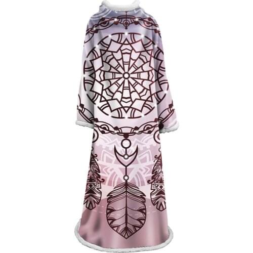 Dreamcatcher Sherpa Sleeve Blanket Blue Galaxy Bedspread Bald Eagle Velvet Plush Beds Blanket Bohemian mantas para cama