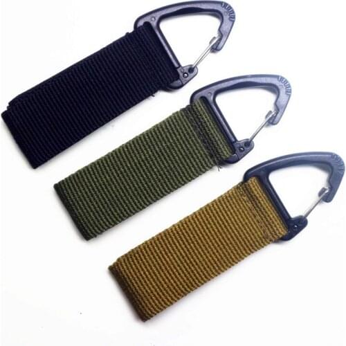Outdoor Tactical Nylon Triangle Hanging Plastic Buckle Multifunctional Keychain Hunting Climbing Accessory Strap Belt Clip 10cm