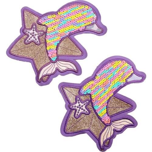 Fine Heart Love Starfish Sequins Applqiues Sew On Patches for Summer T Shirt clothes Clothing Leather Patch Stickers Decor