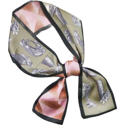2019 spring summer new thin narrow skinny scarf multi-functional fashion ladies small scarf headscarf for bag handle scarves