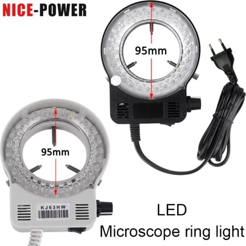 0 - 100% adjustable lamp Microscope Camera Light Source Microscope LED Ring Light Illuminator Lamp For Microscope Circle Light