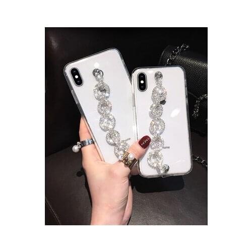 Luxury Bling Glitter Rhinestone Case For Samsung S20 Ultra S10 S9 S8 Plus Note20 Ultra 10 Fashion Diamond Chain Soft TPU Cover