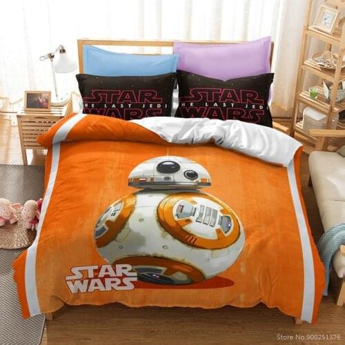 Star Wars 3D Printed Queen King Size Bedding Set 2/3PCS Duvet Cover Set Quilt Cover with Pillowcase Set for Kids Boys Bedroom