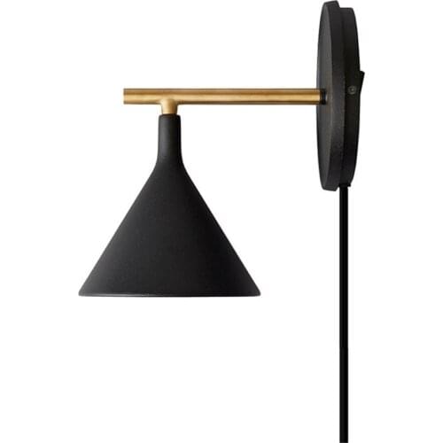 Nordic Loft Style Wall Lights Simple Modern Bedside Wall Lamp Black Iron Brass LED Wall Light Home Decor Lighting Luminaire
