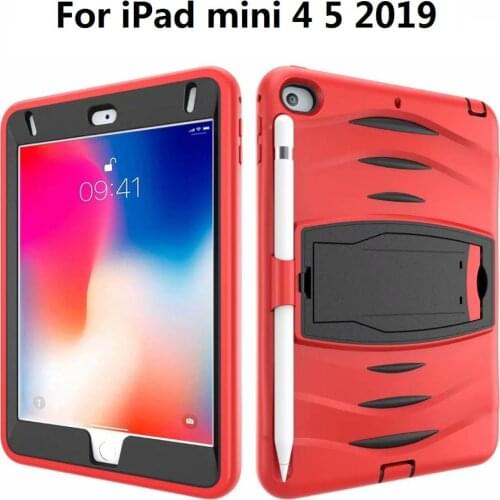 Shockproof Tablet Coque For iPad mini 4 5 2019 Case Silicone PC Pencil Holder Kids Case For iPad mini 4 5 Case Heavy Duty Cover
