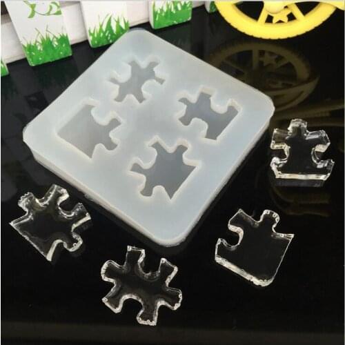 1pcs Puzzle Liquid silicone mold DIY resin jewelry pendant necklace pendant lanugo mold resin molds for jewelry