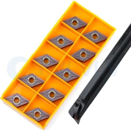 1Pcs S25S-MDQNR15 MDQNL15 CNC Internal Turning Tools Holder + 10Pcs DNMG1504 Lathe Machine Carbide Inserts Stable Wear Resistant