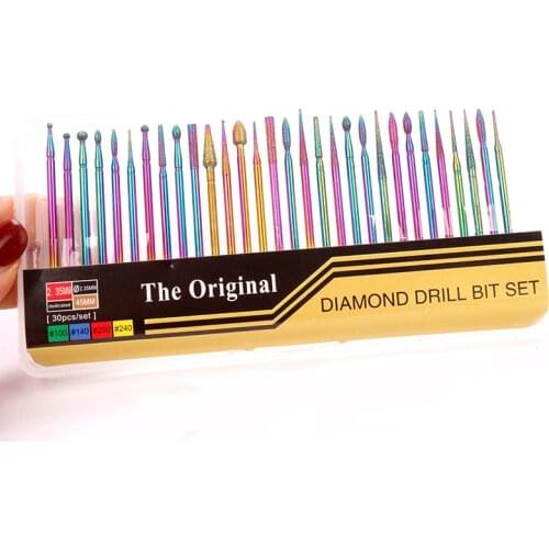 10/30Pcs Nail Drill Bits Ceramic Head Nail Cuticle Polishing Manicure Art Tools