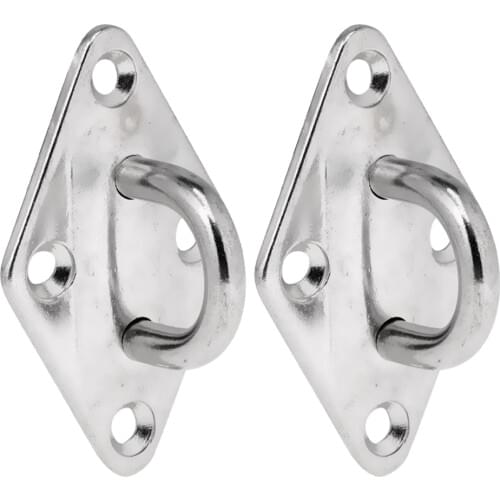 2x Stainless Steel Diamond Eye Plate Boat Sailing Shade Sail Fixing Gear 5mm