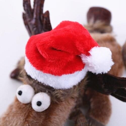 2021 Pet Santa Hat Christmas Cat Dog Winter Warm Plush Cap Party Decor Hat Funny Kawaii Pet DIY Dogs Cats Costume Decor