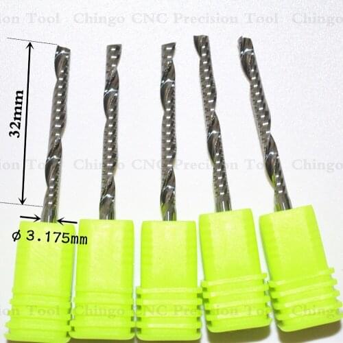 3.175mm*32mm-10pcs,CNC wood tool,solid carbide End Mill,woodworking insert router bit,Class-A 1 flute end mill,MDF,PVC,Acrylic