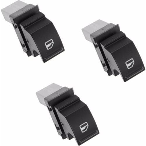 COSTLYSEED 3 Pcs 7L6959855 Power Window Switch Single Auto Botton For Golf MK5 Plus Touareg Passat Touran Sharan