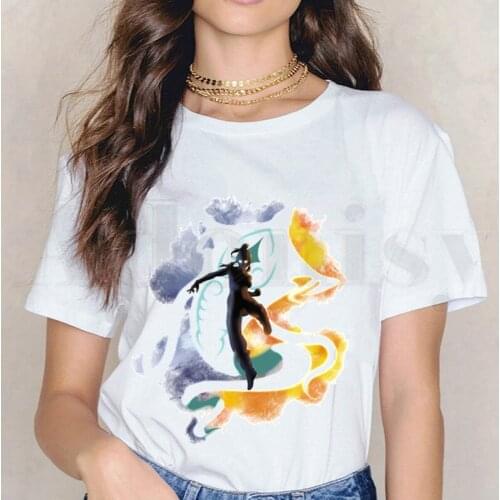 Aang And Appa Badass The Last Airbender Avatar T Shirts Womens T-shirt Short Sleeve Female Tops Tees Harajuku Vogue Vintage