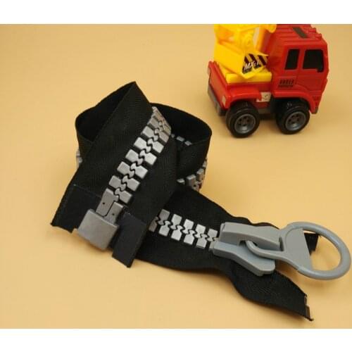Free Shipping 20# Big Size Black Tape Gray Teeth Resin Zipper 2pcs 50/60/80cm Open End Auto Lock DIY Jacket Garment Accessories