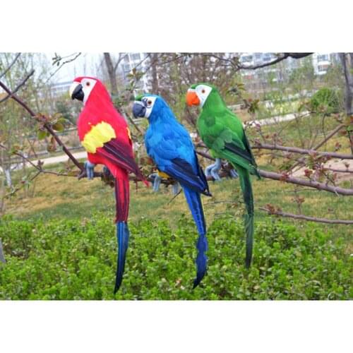 Large 45cm Artificial Feather Parrot Toy Lightweight Garden Decor 3 Colors for Garden Decoration Shop Window Photography Props