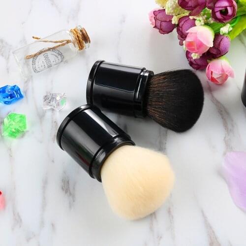 1 Piece Big Powder Black Retractable Makeup Brush Foundation Blusher Concealer Cream Kabuki Brush Cosmetic Beauty Tool