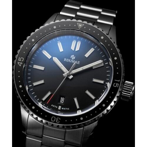 Rdunae Retangula R4 Mens Diver Watch Sapphire Crystal Stainless Steel Mechanical Watch 300m BGW9 Luminous Automatic Watch
