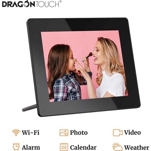 Dragon Touch Digital Photo Frame Classic8 Wifi 8Inch HD IPS Touch Screen Wireless Picture Frame Share Photos Video via App Email