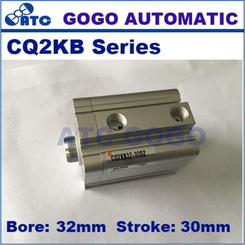 CQ2KB32-30DZ SMC type Non rotating single rod double acting bore 32mm stroke 30mm aluminum alloy pneumatic air compact cylinder