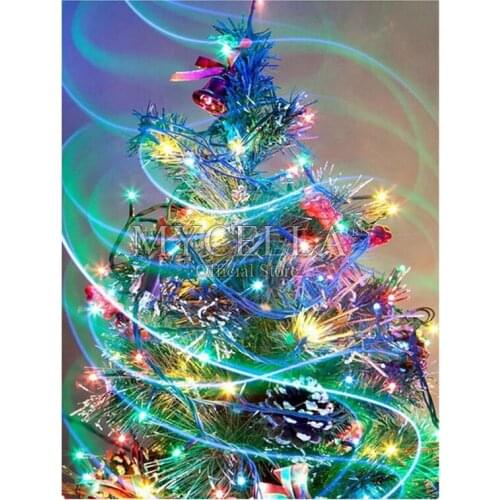 Diy 5d Diamond Embroidery Home Decor Gift Diamond Mosaic Picture Landscape Christmas Tree Full Diamond Painting Cross Stitch